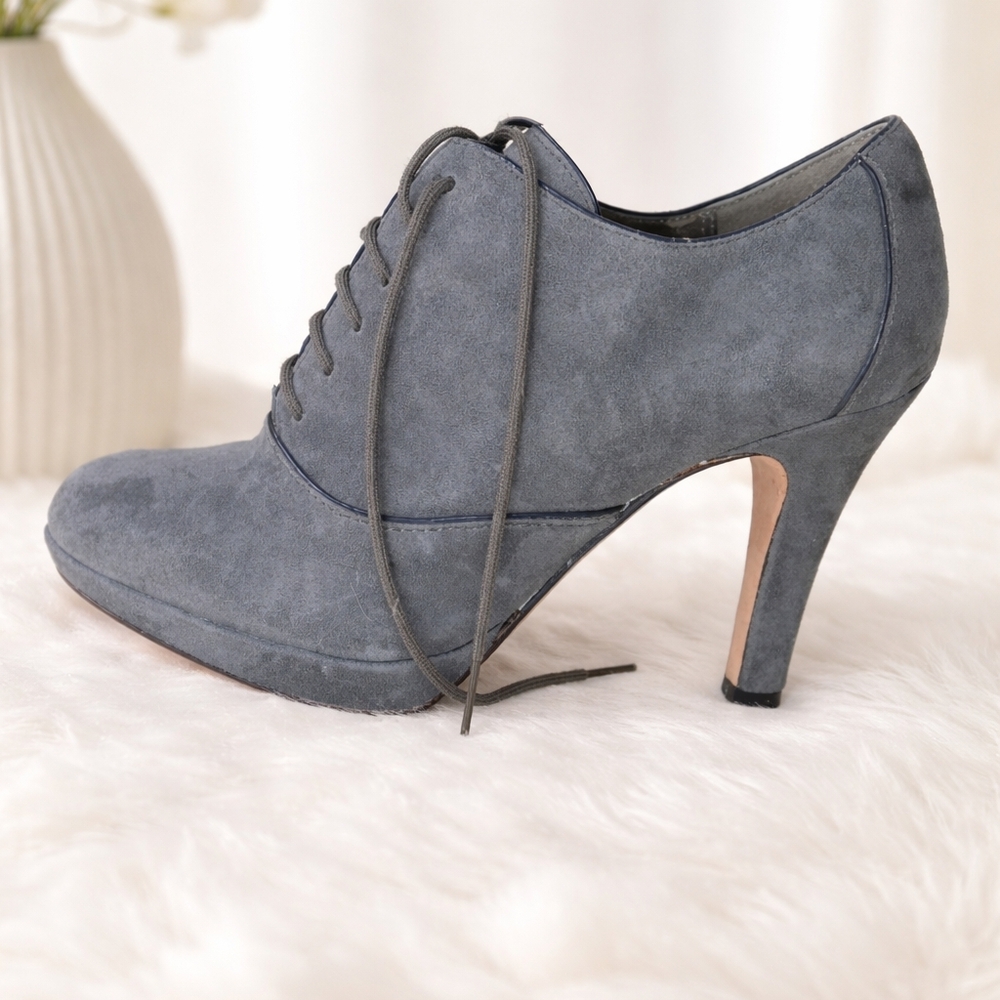 Elegant Gray Suede Women's Heels